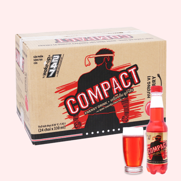 24 chai nước tăng lực Compact vị cherry 330ml
