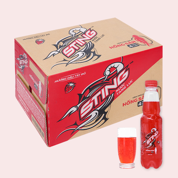 24 chai nước tăng lực Sting hương dâu 330ml
