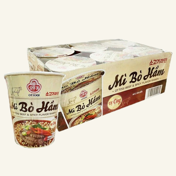 6 ly mì Ottogi bò hầm vị cay 62g
