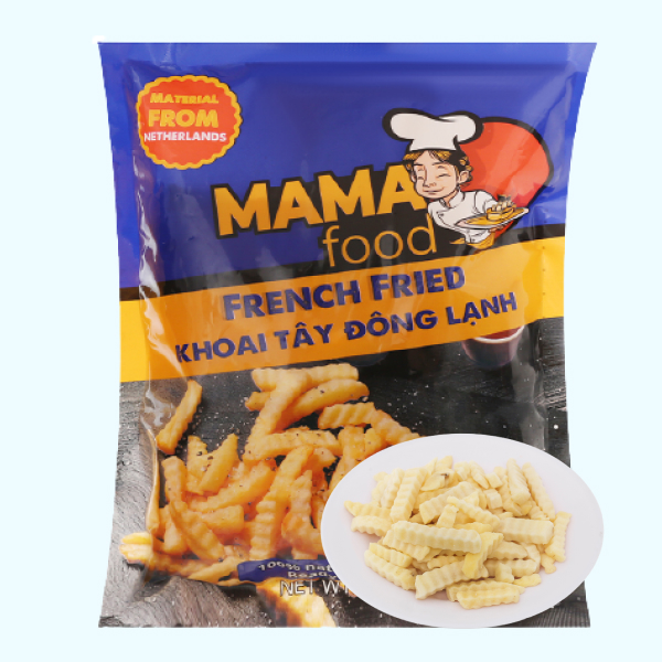 Khoai tây đông lạnh cắt thẳng Mama Food gói 500g