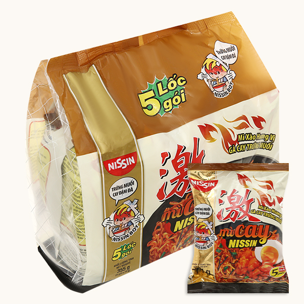 5 goi mì Nissin gà trứng muối 71g