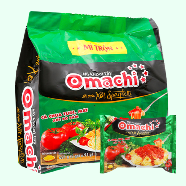 5 gói mì Omachi xốt Spaghetti 91g