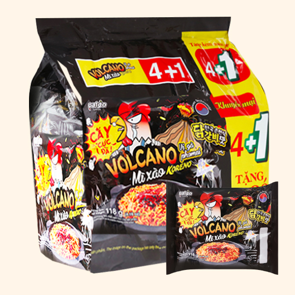 Lốc 5 mì Koreno gà phô mai 118g