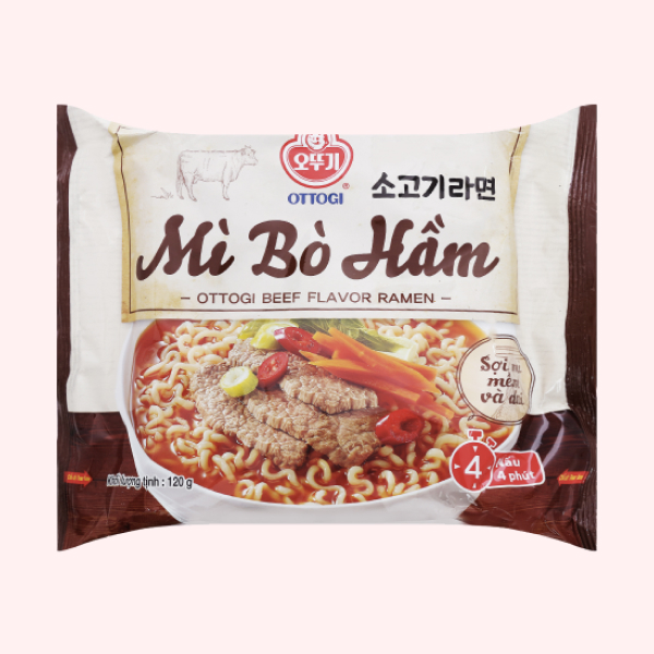 Mì hương vị bò hầm Ottogi gói 120g