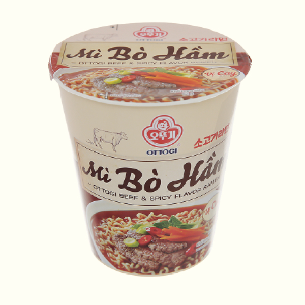 Mì bò hầm Ottogi vị cay ly 62g