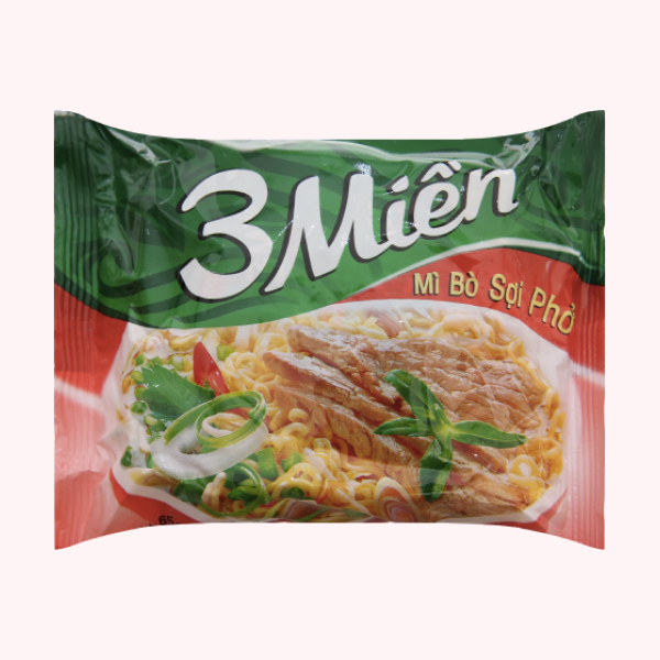 Mì vị bò sợi phở 3 Miền gói 65g