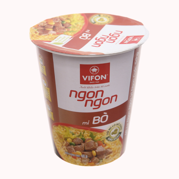 Mì vị bò Vifon Ngon Ngon ly 60g
