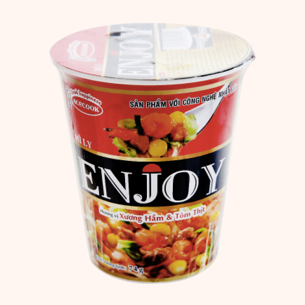 Mì Enjoy xương hầm tôm thịt ly 74g