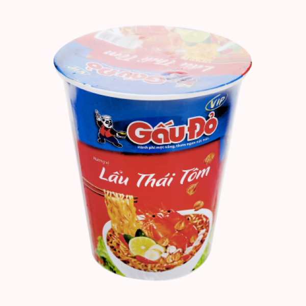 Mì Gấu Đỏ Vip lẩu Thái tôm ly 65g