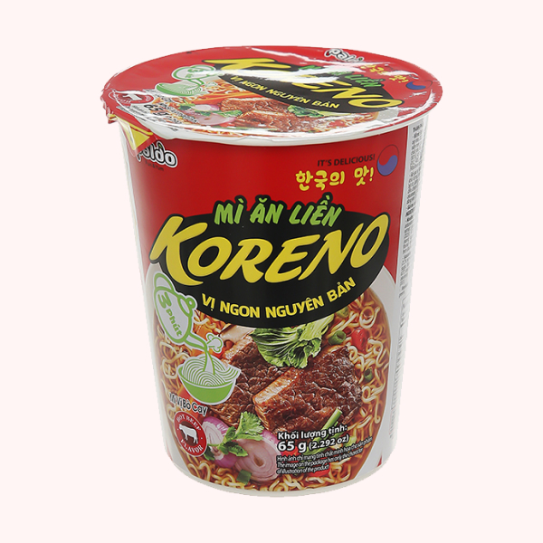 Mì ly Koreno hương vị bò cay 65g