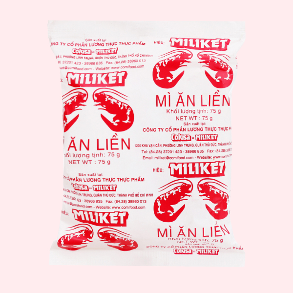 Mì Miliket Hai Tôm giấy trắng 75g