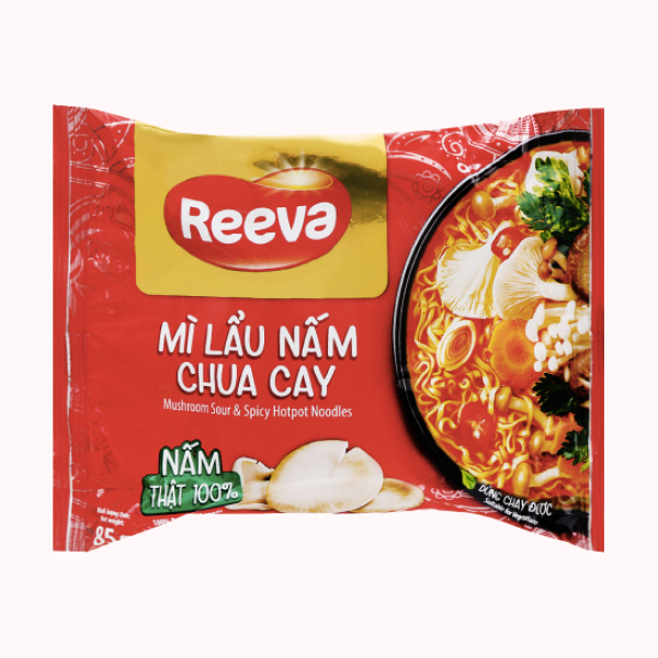 Mì Reeva lẩu nấm chua cay gói 85g