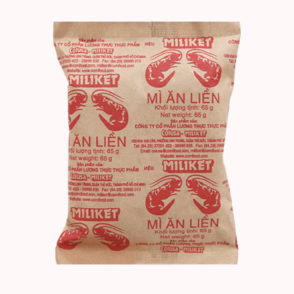 Mì tôm Miliket giấy vàng gói 65g