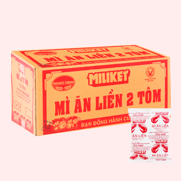 100 gói mì Miliket Hai Tôm 75g