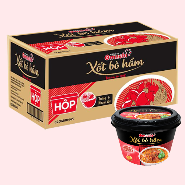 Thùng 12 hộp mì Omachi bò hầm 93g