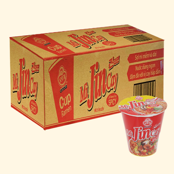 Thùng 15 ly mì Jin Ottogi cay 65g