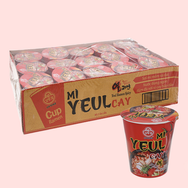 Thùng 15 ly mì Ottogi vị cay 62g