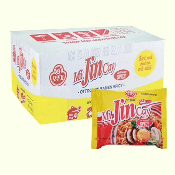 Thùng 20 gói mì Jin Ramen cay 120g