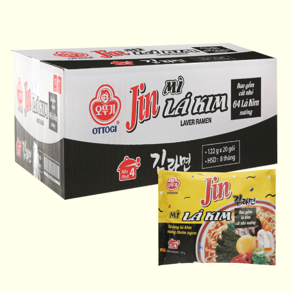 Thùng 20 gói mì lá kim Ottogi 122g