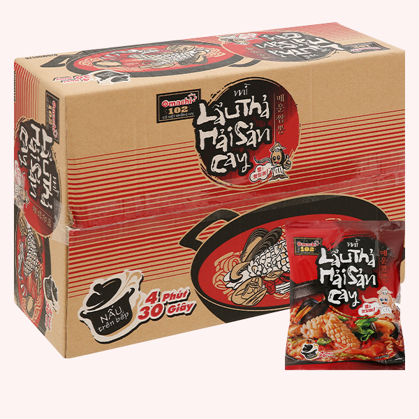 24 gói mì Omachi 102 hải sản 108g