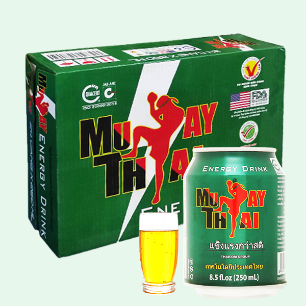 Thùng 24 lon nước tăng lực Muaythai 250ml