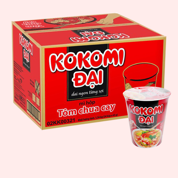 24 ly mì Kokomi tôm chua cay 65g