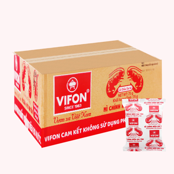 Thùng 30 gói mì Vifon Hai Tôm 75g