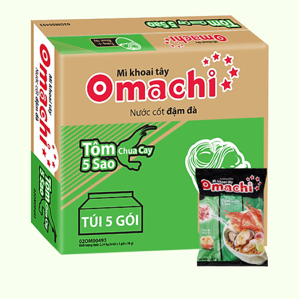 30 gói mì Omachia 5 sao vị tôm 78g