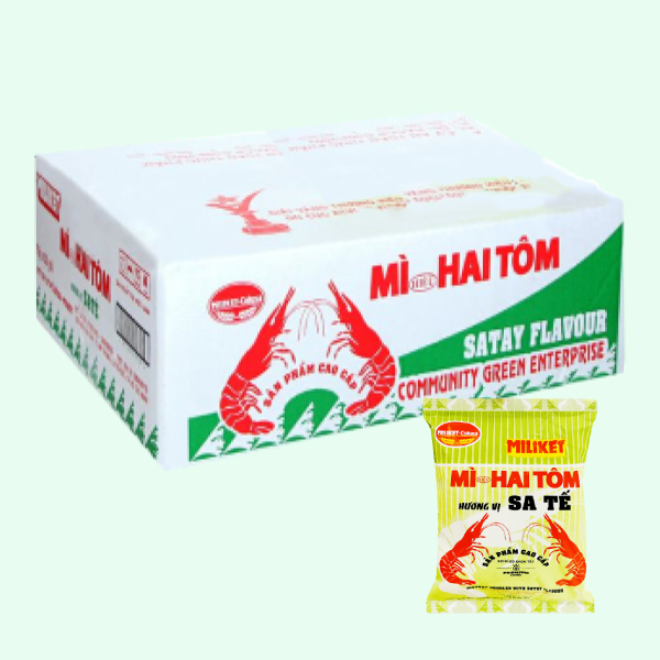 Thùng 30 gói mì Miliket sa tế 75g
