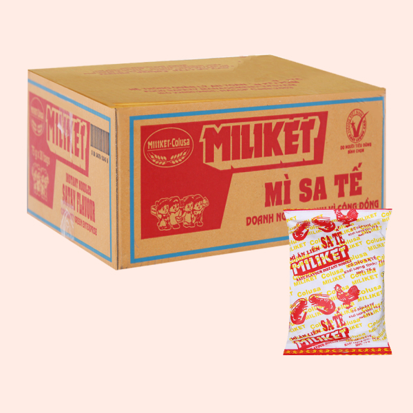 Thùng 30 gói mì sa tế Miliket 75g