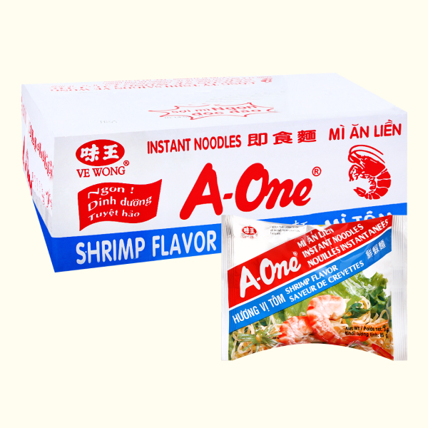 Thùng 30 gói mì vị tôm A-One 85g