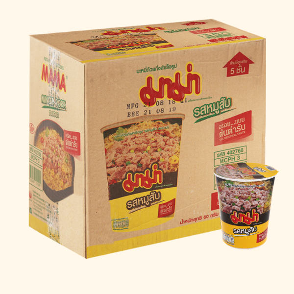 Thùng 36 ly mì Mama vị heo bằm 60g