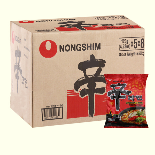 Thùng 40 gói mì cay Nongshim 120g