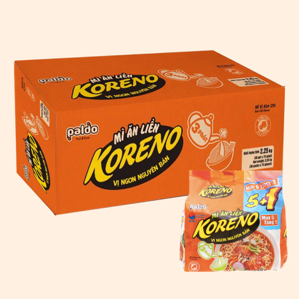 Thùng 6 lốc mì Koreno kim chi 450g